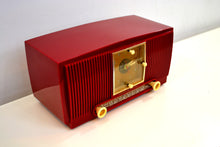 Load image into Gallery viewer, SOLD! - Apr 26, 2019 - Ruby Red 1953 General Electric Model 548PH AM Clock Radio Popular Model Sounds Fantastic! - [product_type} - General Electric - Retro Radio Farm