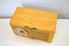Load image into Gallery viewer, Tiger Stripe Maple 1950 General Electric Model 508 AM Clock Radio Classic! - [product_type} - General Electric - Retro Radio Farm