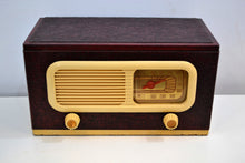 Load image into Gallery viewer, Oxblood Leather Grained Covered Vintage 1947 Philco Transitone 47-204 Vacuum Tube AM Radio Sounds Looks Spectacular! - [product_type} - Philco - Retro Radio Farm