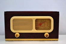 Load image into Gallery viewer, Oxblood Leather Grained Covered Vintage 1947 Philco Transitone 47-204 Vacuum Tube AM Radio Sounds Looks Spectacular! - [product_type} - Philco - Retro Radio Farm