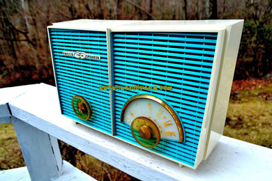 SOLD! - Sept 25, 2018 - BLUETOOTH MP3 UPGRADE ADDED - Retro Wonder Turquoise And White 1958 Philco H836-124 AM Tube Radio Mint Condition And Rare!