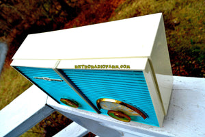 SOLD! - Sept 25, 2018 - BLUETOOTH MP3 UPGRADE ADDED - Retro Wonder Turquoise And White 1958 Philco H836-124 AM Tube Radio Mint Condition And Rare! - [product_type} - Philco - Retro Radio Farm