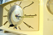 Load image into Gallery viewer, SOLD! - July 21, 2018 - BLUETOOTH MP3 UPGRADE ADDED - SNOW WHITE Mid Century Retro 1959 Westinghouse Model H816L5 Tube AM Clock Radio Totally Restored! - [product_type} - Westinghouse - Retro Radio Farm