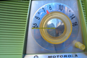 SOLD! - May 6, 2018 - AVOCADO Mid Century Retro 1962 Motorola A10G62 Tube AM Radio Cool Model Rare Color! Excellent Condition! - [product_type} - Motorola - Retro Radio Farm
