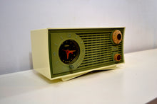 Load image into Gallery viewer, SOLD! - Apr 18, 2019 - Avocado Green and Ivory Vintage 1959 Admiral Y1189 AM Clock Radio - [product_type} - Admiral - Retro Radio Farm