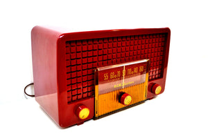 SOLD! - June 17, 2019 - Cranberry Red 1955 RCA Victor Model 5X-564 AM Tube Radio Great Sounding! - [product_type} - RCA Victor - Retro Radio Farm