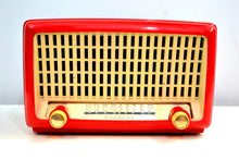 Load image into Gallery viewer, Fiesta Red Post War Industrial Ivory Retro Deco 1951 Wards Airline Model 15BR-1543A Vacuum Tube Radio Real Headturner! - [product_type} - Airline - Retro Radio Farm