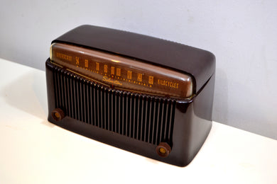 Espresso Brown Retro Vintage 1949 Silvertone Model 9005 AM Vacuum Tube Radio Works Great!