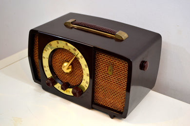 Chocolate Brown Mid Century 1955 Zenith H724 AM/FM Vacuum Tube Radio Popular Model!