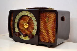 Chocolate Brown Mid Century 1955 Zenith H724 AM/FM Vacuum Tube Radio Popular Model! - [product_type} - Zenith - Retro Radio Farm