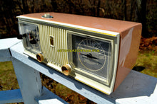 Load image into Gallery viewer, SOLD! - Apr 19, 2018 - TAN PINK and White 1956 Zenith Model C519L AM Tube Clock Radio Works Great! - [product_type} - Zenith - Retro Radio Farm