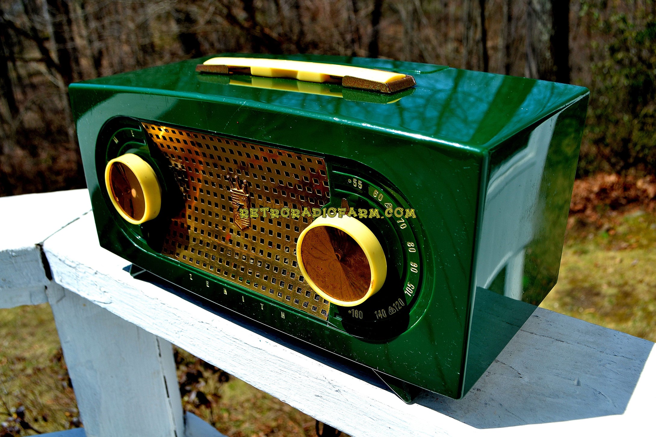 SOLD! - May 6, 2018 - CANDY APPLE GREEN 1955 Zenith Model R511F AM Tube Radio Excellent Condition! - [product_type} - Zenith - Retro Radio Farm