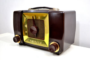 Umber Brown 1951 Zenith Model H615 AM Vacuum Tube Radio Popular Model Sounds Like A Champ! - [product_type} - Zenith - Retro Radio Farm