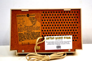 Taupe Beige 1956-1958 General Electric Model 875 AM Vacuum Tube Radio a Little Blaster! - [product_type} - General Electric - Retro Radio Farm