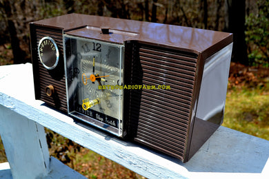 SOLD! - Mar 8, 2019 - Walnut Brown 1964 Zenith Model L513C Tube AM Clock Radio Works Great!