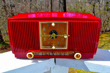 画像をギャラリービューアに読み込む, SOLD! - Aug 3, 2018 - BLUETOOTH MP3 Ready - CRIMSON RED Mid Century 1954 General Electric Model 548PH Tube AM Clock Radio Looks Great! - [product_type} - General Electric - Retro Radio Farm