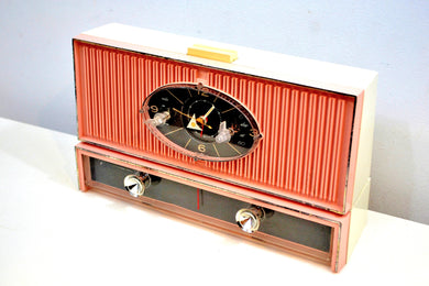 Cameo Pink Mid Century 1961-ish Philco Model Kxxx Vacuum Tube AM Radio Sounds Great!