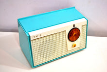 Load image into Gallery viewer, Belair Blue and White 1955 Zenith Model F510 AM Vacuum Tube Radio Excellent Condition! - [product_type} - Zenith - Retro Radio Farm