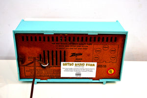 Belair Blue and White 1955 Zenith Model F510 AM Vacuum Tube Radio Excellent Condition! - [product_type} - Zenith - Retro Radio Farm