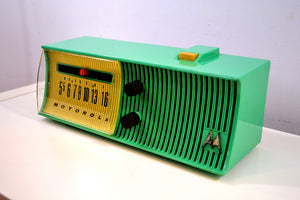 Sea Green Mid Century Retro Jetsons 1957 Motorola 57H Tube AM Radio Great Color Sounds Wonderful! - [product_type} - Motorola - Retro Radio Farm