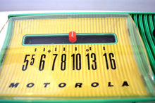 Load image into Gallery viewer, Sea Green Mid Century Retro Jetsons 1957 Motorola 57H Tube AM Radio Great Color Sounds Wonderful! - [product_type} - Motorola - Retro Radio Farm