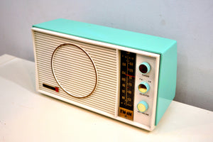Ocean Breeze Turquoise and White 1963 Olympic Model AFM-20 Tube AM FM Radio Sounds Heavenly! - [product_type} - Olympic - Retro Radio Farm