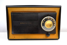 Load image into Gallery viewer, Carbon Black Jet Age 1951 Sylvania Model 512BL AM Vacuum Tube Radio Excellent Condition! - [product_type} - Sylvania - Retro Radio Farm