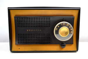 Carbon Black Jet Age 1951 Sylvania Model 512BL AM Vacuum Tube Radio Excellent Condition! - [product_type} - Sylvania - Retro Radio Farm