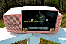 Load image into Gallery viewer, SOLD! - June 4, 2018 - ROSE PINK Mid Century Jetsons 1959 General Electric Model 915 Tube AM Clock Radio Some Issues - [product_type} - General Electric - Retro Radio Farm