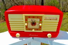 Load image into Gallery viewer, SOLD! - May 7, 2018 - CANDY CANE RED And WHITE 1950 Artone Model 5057 Tube AM Clock Radio Absolutely Spectacular! - [product_type} - Artone - Retro Radio Farm