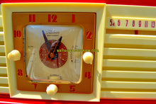 Load image into Gallery viewer, SOLD! - May 7, 2018 - CANDY CANE RED And WHITE 1950 Artone Model 5057 Tube AM Clock Radio Absolutely Spectacular! - [product_type} - Artone - Retro Radio Farm