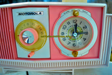 Load image into Gallery viewer, SOLD! - June 3, 2018 - PRETTY IN PINK Mid Century Retro 1963 Motorola Model C19P-23 Tube AM Clock Radio Rare Color! - [product_type} - Motorola - Retro Radio Farm