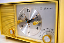 Load image into Gallery viewer, Custard Yellow 1962 Silvertone Model 3037 AM Vacuum Tube Clock Radio Sounds Fantastic! - [product_type} - Silvertone - Retro Radio Farm