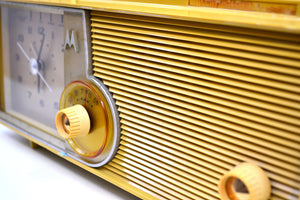 Mustard Gold 1960 Motorola Model C5S42 Vacuum Tube AM Clock Radio Beautiful and Rare Color! - [product_type} - Motorola - Retro Radio Farm