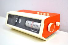 Load image into Gallery viewer, Creamsicle Orange 70s Panasonic Model RC-1122 Flip Clock Solid State AM Radio Works Great! - [product_type} - Panasonic - Retro Radio Farm