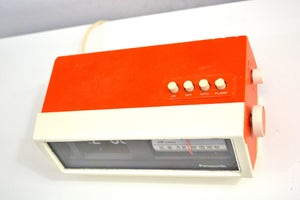 Creamsicle Orange 70s Panasonic Model RC-1122 Flip Clock Solid State AM Radio Works Great! - [product_type} - Panasonic - Retro Radio Farm