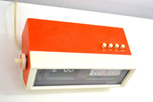 Load image into Gallery viewer, Creamsicle Orange 70s Panasonic Model RC-1122 Flip Clock Solid State AM Radio Works Great! - [product_type} - Panasonic - Retro Radio Farm