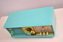 Load image into Gallery viewer, Vivid Turquoise Mid Century 1957 Motorola Model 57CC Tube AM Clock Radio Sounds Great! Looks Great! - [product_type} - Motorola - Retro Radio Farm