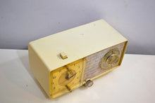 Load image into Gallery viewer, Linen Ivory 1966 General Electric Model C-546 AM Vintage Vacuum Tube Radio Very Mod Looking! - [product_type} - General Electric - Retro Radio Farm