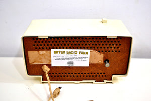 Linen Ivory 1966 General Electric Model C-546 AM Vintage Vacuum Tube Radio Very Mod Looking! - [product_type} - General Electric - Retro Radio Farm