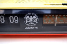 Charger l&#39;image dans la galerie, Spirit of 76 Red White Julliette Model FDC-1976 Flip Clock Solid State AM FM Radio Very Patriotic! - [product_type} - Juliette - Retro Radio Farm