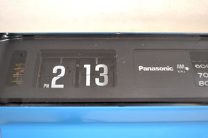 Orbit Blue 70s Panasonic Model RC-1103 Flip Clock Solid State AM Radio Works Great! - [product_type} - Panasonic - Retro Radio Farm