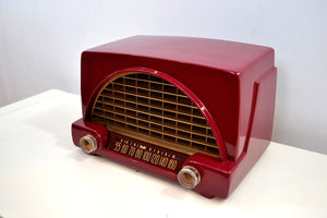SOLD! - May 14, 2019 - Cranberry Red 1952 Philco Model 52-542 Transitone Vintage AM Tube Radio Bakelite Unbelievable Sound!