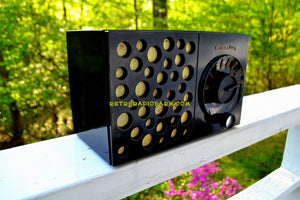 SOLD! - May 17, 2018 - EBONY SWISS CHEESE 1953 Crosley Model JT-3  AM Tube Radio Sounds Great Looks Unique! - [product_type} - Crosley - Retro Radio Farm