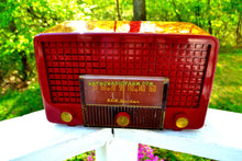 Load image into Gallery viewer, SOLD! - May 25, 2018 - CRANBERRY RED Mid Century Retro Vintage 1955 RCA Victor Model 5X-564 AM Tube Radio Great Sounding! - [product_type} - RCA Victor - Retro Radio Farm