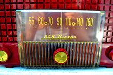 Load image into Gallery viewer, SOLD! - May 25, 2018 - CRANBERRY RED Mid Century Retro Vintage 1955 RCA Victor Model 5X-564 AM Tube Radio Great Sounding! - [product_type} - RCA Victor - Retro Radio Farm