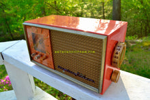 Load image into Gallery viewer, SOLD! - Oct 1, 2018 - Coral And Copper 1955 Stromberg Carlson Model C-5 Tube AM Clock Radio Rare and Exquisite! - [product_type} - Stromberg Carlson - Retro Radio Farm