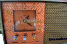 Load image into Gallery viewer, SOLD! - Oct 1, 2018 - Coral And Copper 1955 Stromberg Carlson Model C-5 Tube AM Clock Radio Rare and Exquisite! - [product_type} - Stromberg Carlson - Retro Radio Farm