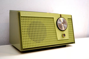Olive Green 1955 Zenith Model F510 AM Vacuum Tube Radio Excellent Condition! - [product_type} - Zenith - Retro Radio Farm