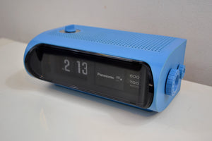 Orbit Blue 70s Panasonic Model RC-1103 Flip Clock Solid State AM Radio Works Great! - [product_type} - Panasonic - Retro Radio Farm